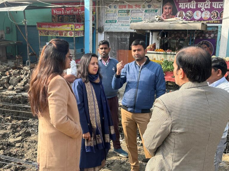 अलमासपुर में 85 लाख से बन रहे नाले का चेयरपर्सन ने किया निरीक्षण