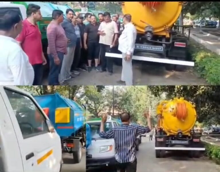 कम्पनी बाग में खड़े पालिका के वाहनों से लोगो का मॉर्निंग वॉक हुआ बंद, हंगामा