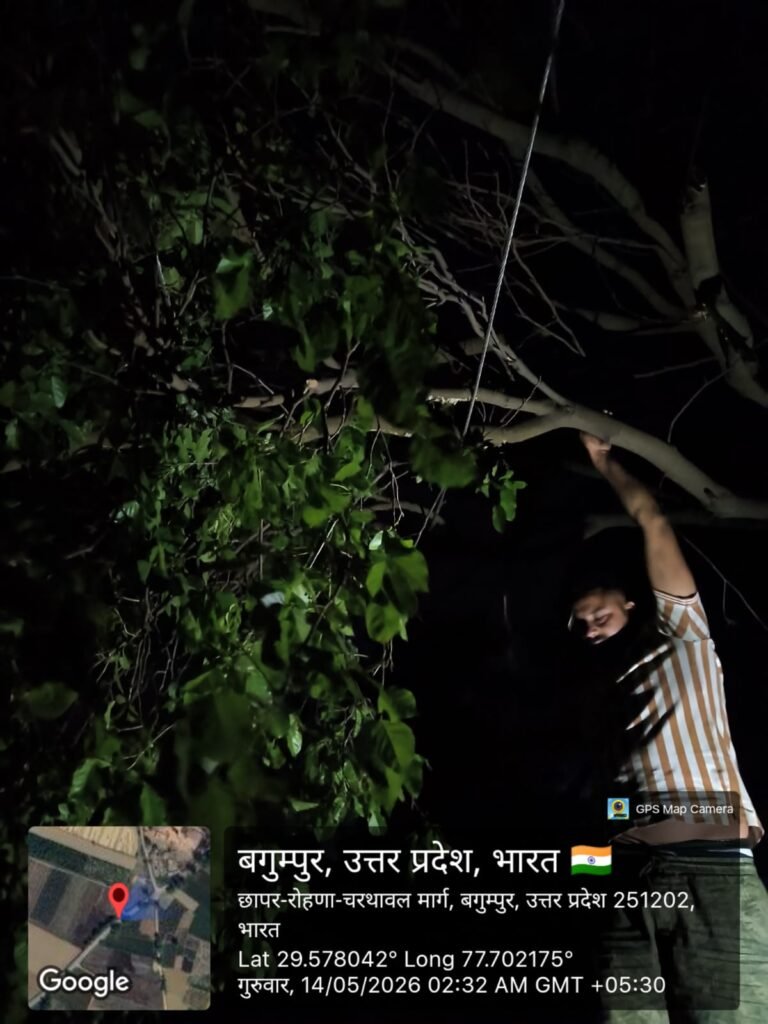 रात्रि में आए तूफान से बिजली विभाग को लाखों रुपए का नुकसान
