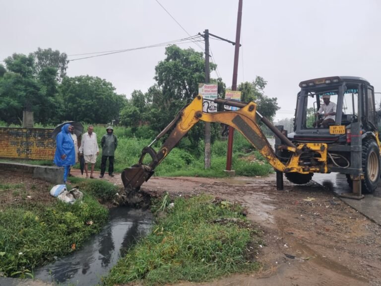 डीपीआरओ ने किया निरीक्षण, जेसीबी मशीन से कराई नालों की सफाई